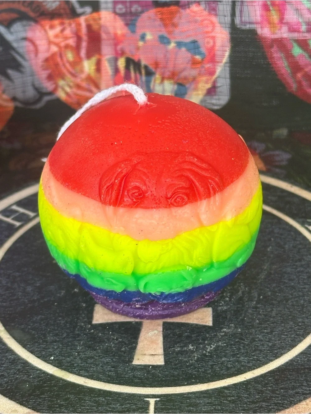 Handmade Rainbow Dog Candle – Multicolor Puppy Decorative Candle